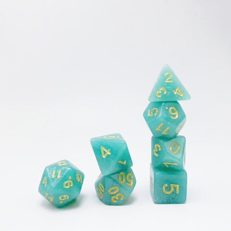 Manufacturer Multi-Sided Dice Set of 7 Dungeons & Dragons Dice Tabletop Game Color DND Light Changing Single Color Glitter Dice