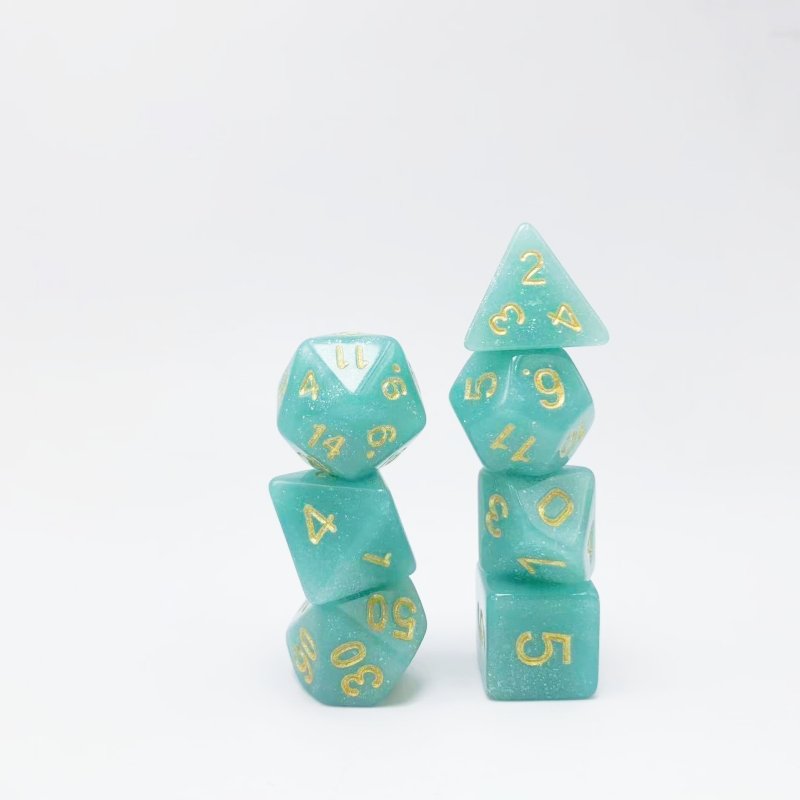 Manufacturer Multi-Sided Dice Set of 7 Dungeons & Dragons Dice Tabletop Game Color DND Light Changing Single Color Glitter Dice