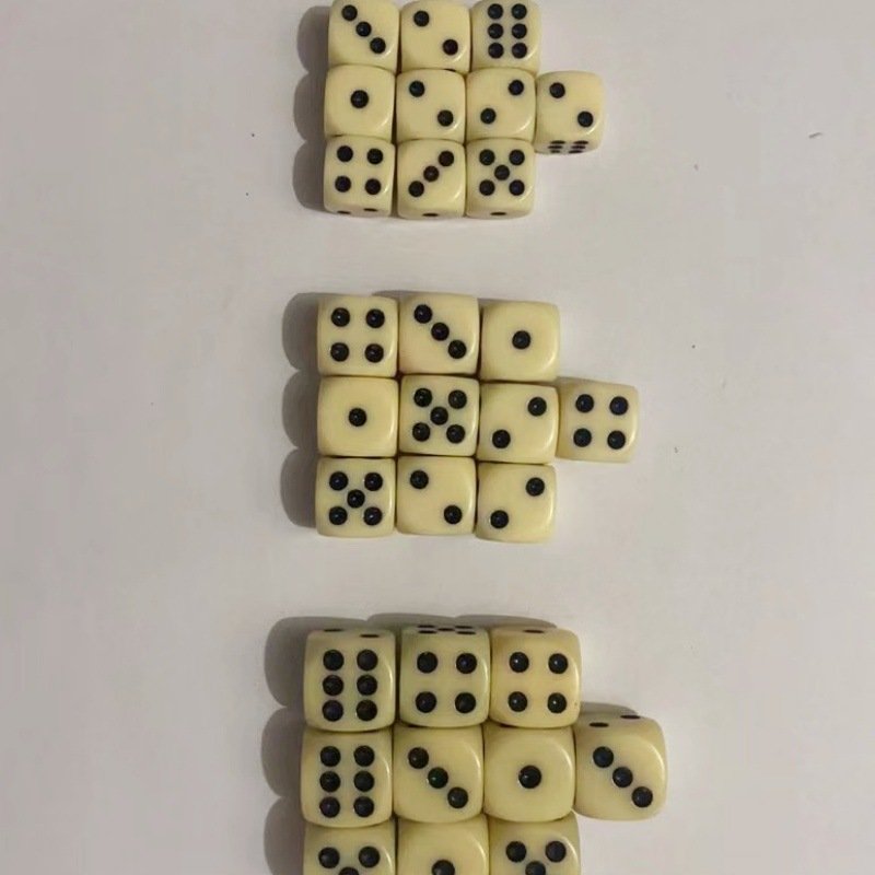 12mm 14mm 16mm dice beige ivory cube acrylic dice entertainment teaching aids board game dice accessories wholesale