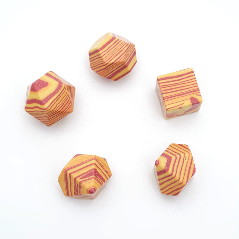 Custom Artificial Striped Yellow Turquoise Gemstone Dice for Dungeons and Dragons RPG Board Game Polyhedral DND Dice Set