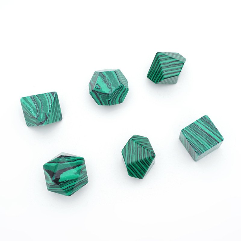 Custom Artificial Striped Yellow Turquoise Gemstone Dice for Dungeons and Dragons RPG Board Game Polyhedral DND Dice Set