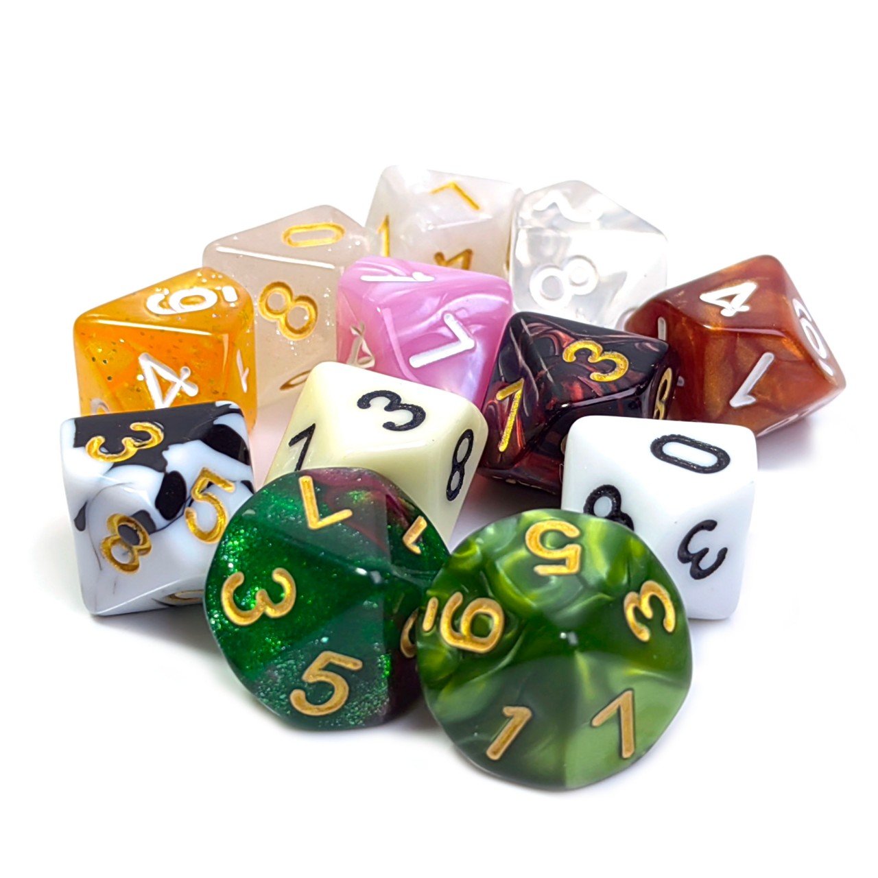 Factory wholesale bulk polyhedral D10 Acrylic Resin DND RPG dice set 10 sided dice for RPG MTG board game