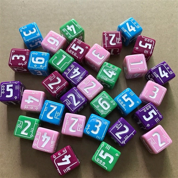 Hot Sale Yahtzee Dice Game Six Sided Square 16mm D6 Black And White Dice Cubes For Kids