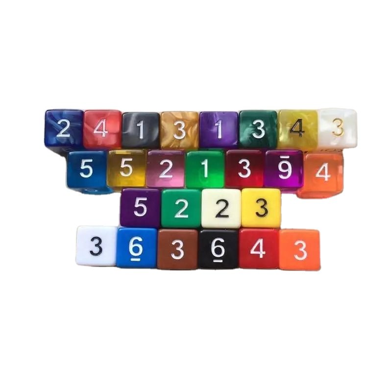 Hot Sale Yahtzee Dice Game Six Sided Square 16mm D6 Black And White Dice Cubes For Kids