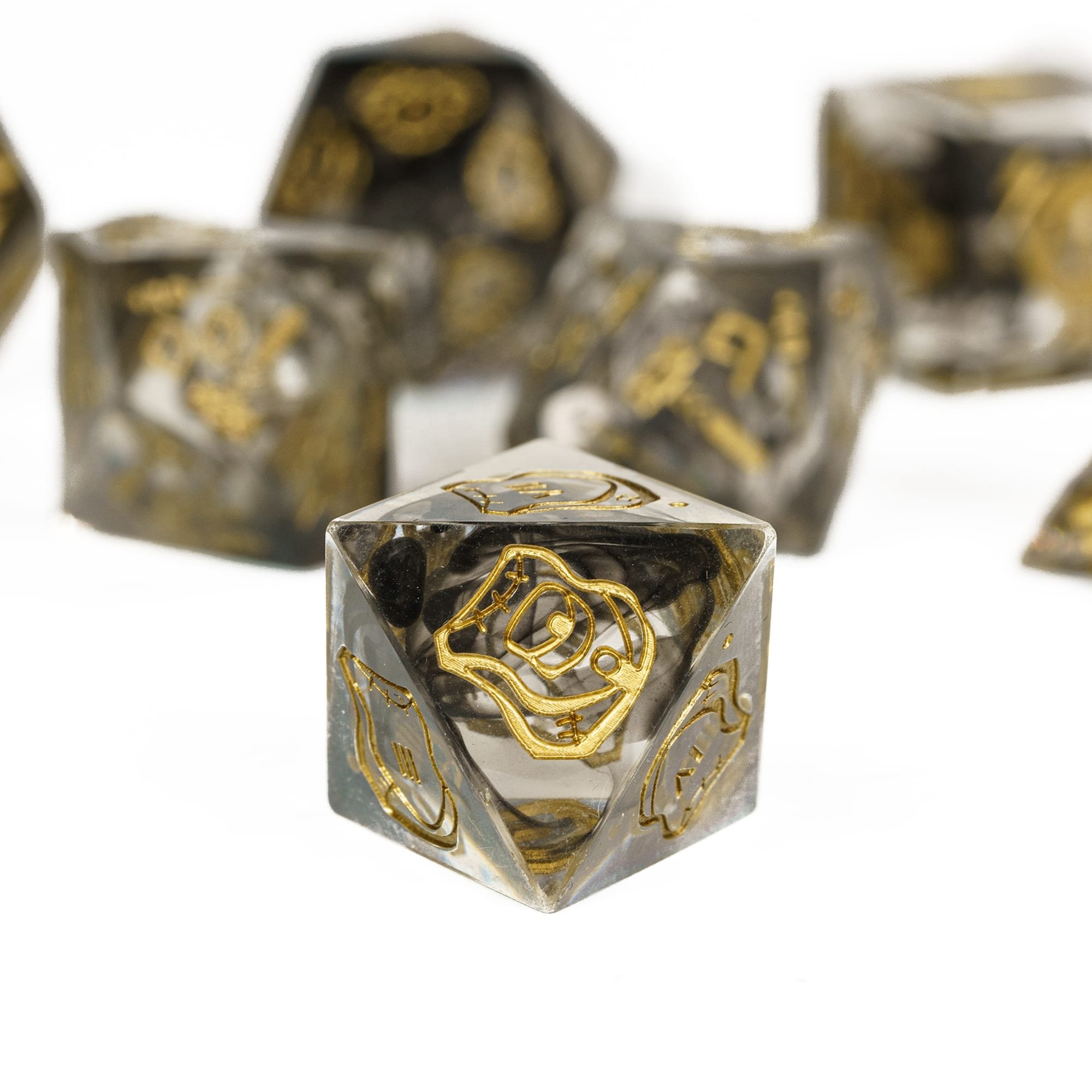 Udixi Polyhedral custom logo rpg dungeons and dragons Handmade Artificer pattern sharp edge Dice set