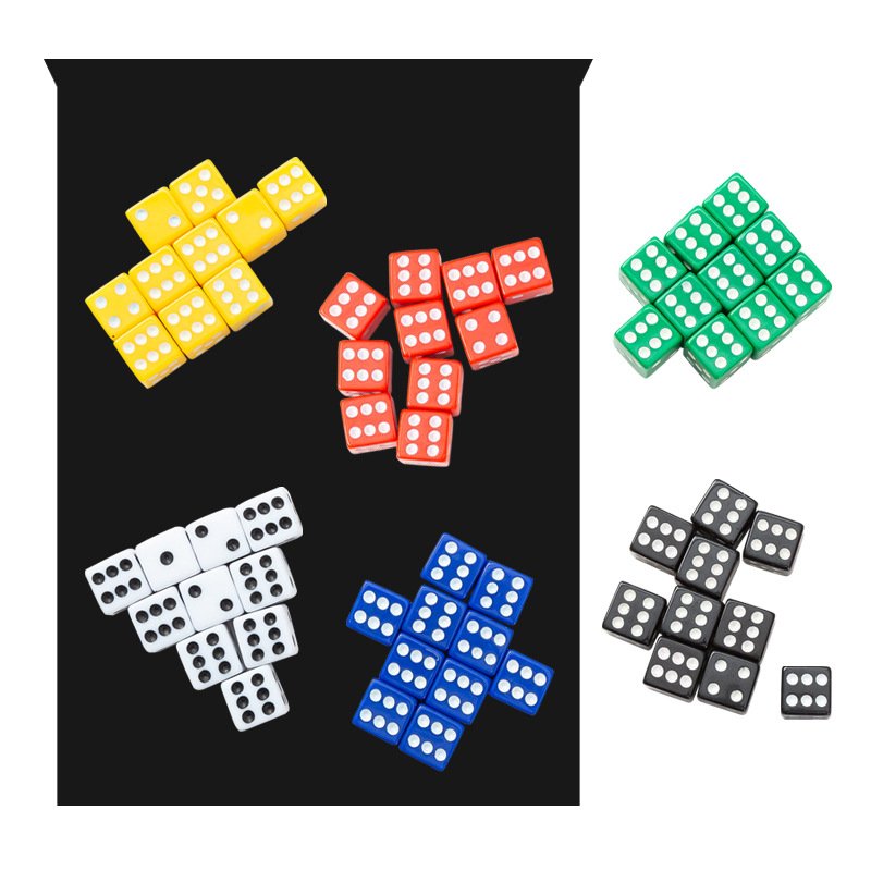 wholesale mixcolor solid 16mm sided round corner plastic playing acrylic game dices cubes dice casino dice