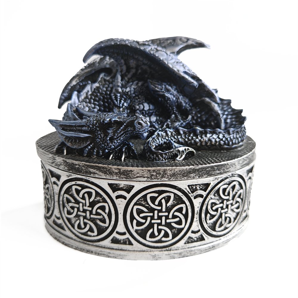 Jewelry Storage Box Dungeons and Dragons D&D RPG Dice Box with Dragon Lid Retro Dice Case Resin Custom DND Dice Box