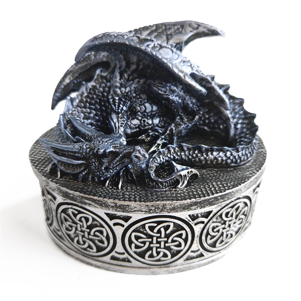 Jewelry Storage Box Dungeons and Dragons D&D RPG Dice Box with Dragon Lid Retro Dice Case Resin Custom DND Dice Box