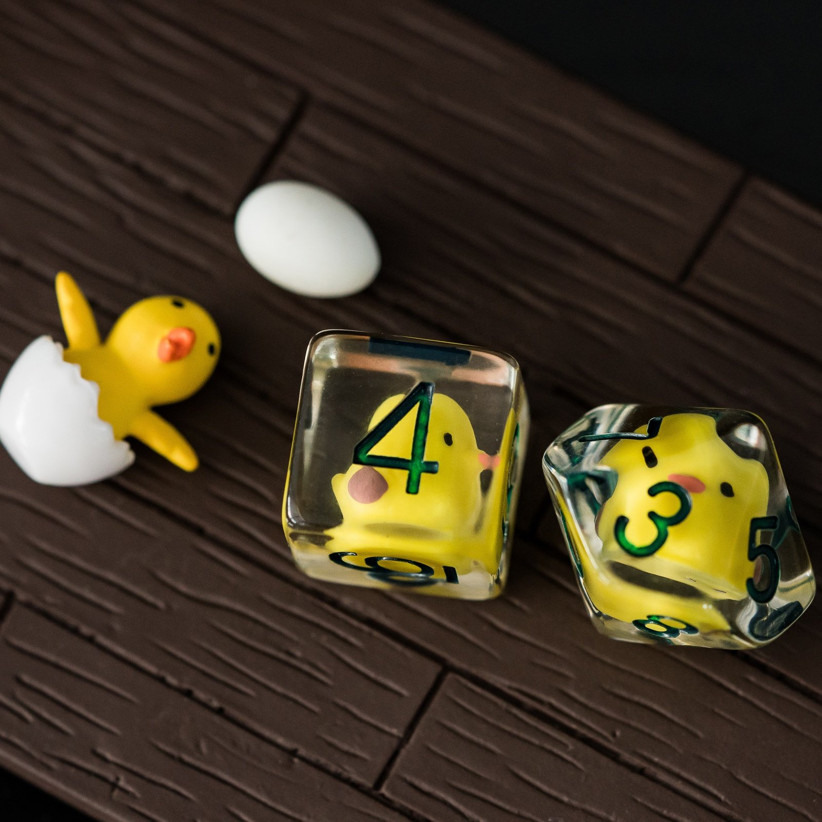 Udixi Plastic Polyhedral custom logo rpg dungeons and dragons d&d resin Chicken Family dice game set