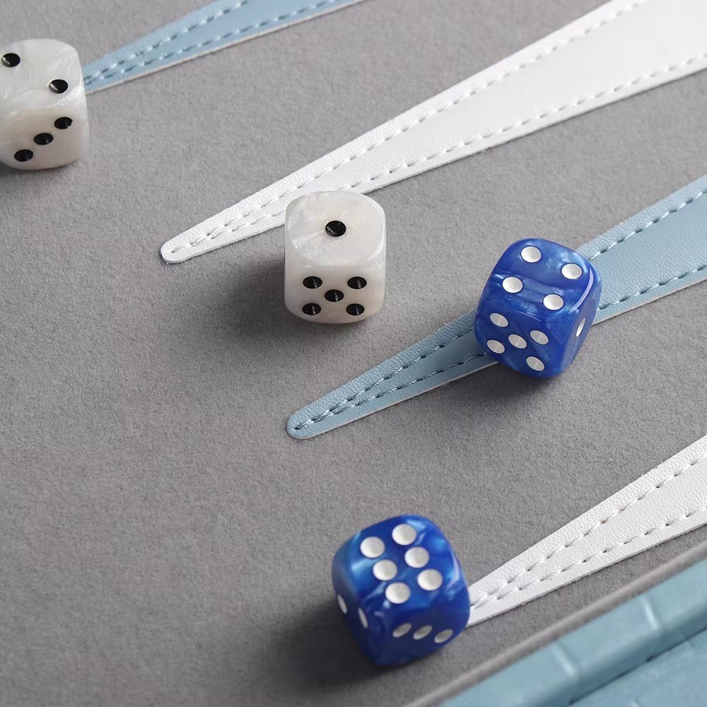 High Quality Handmade Backgammon Game Set Genuine Cowhide Leather Backgammon Board Game with checker set