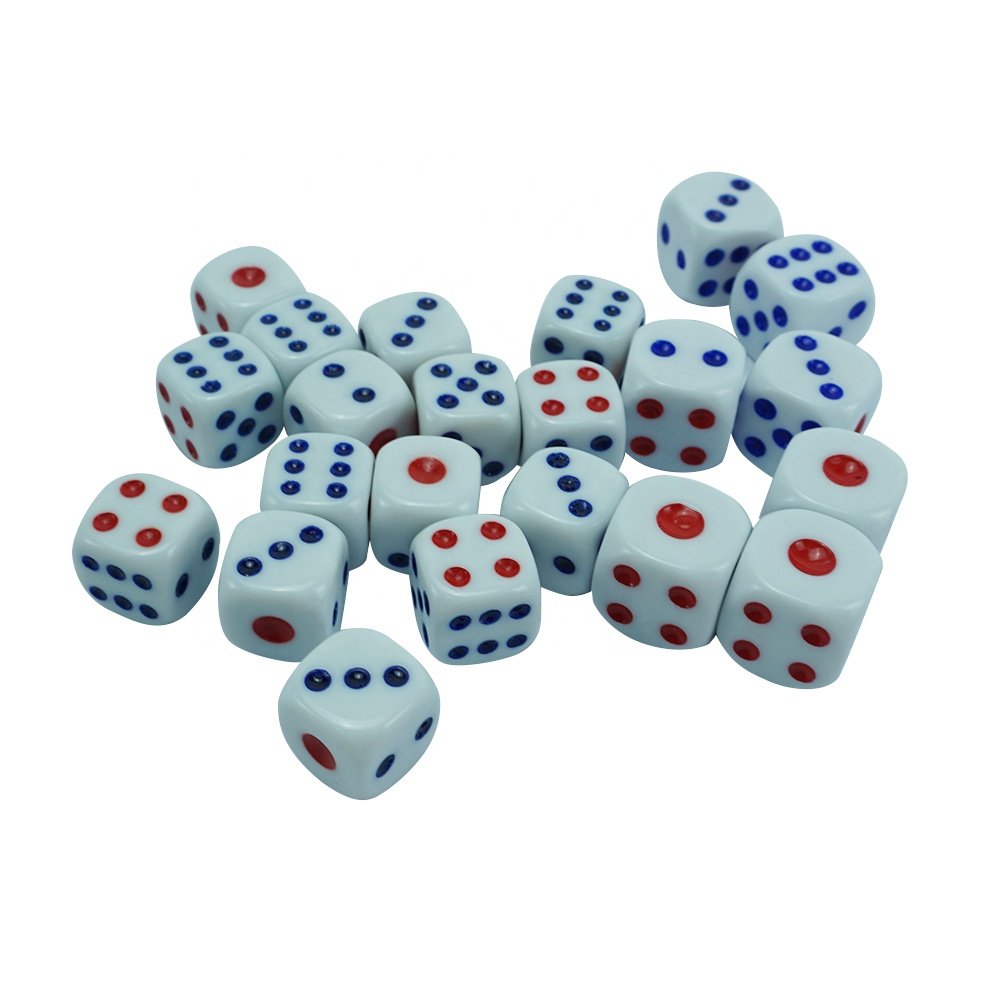 Board Game White Dice 16mm 6 Sides Customized Acrylic Engraved Round Corner Bulk Game Casino Accessories Factory