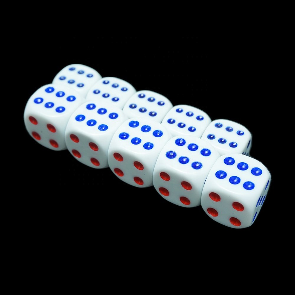 Board Game White Dice 16mm 6 Sides Customized Acrylic Engraved Round Corner Bulk Game Casino Accessories Factory