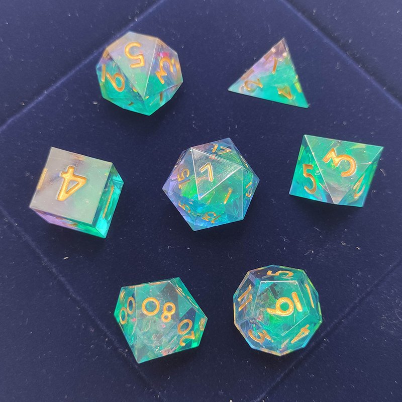 color resin polyhedron sharp edges dice D4 D8 D10 D12 D20 D % DND custom board game resin dice