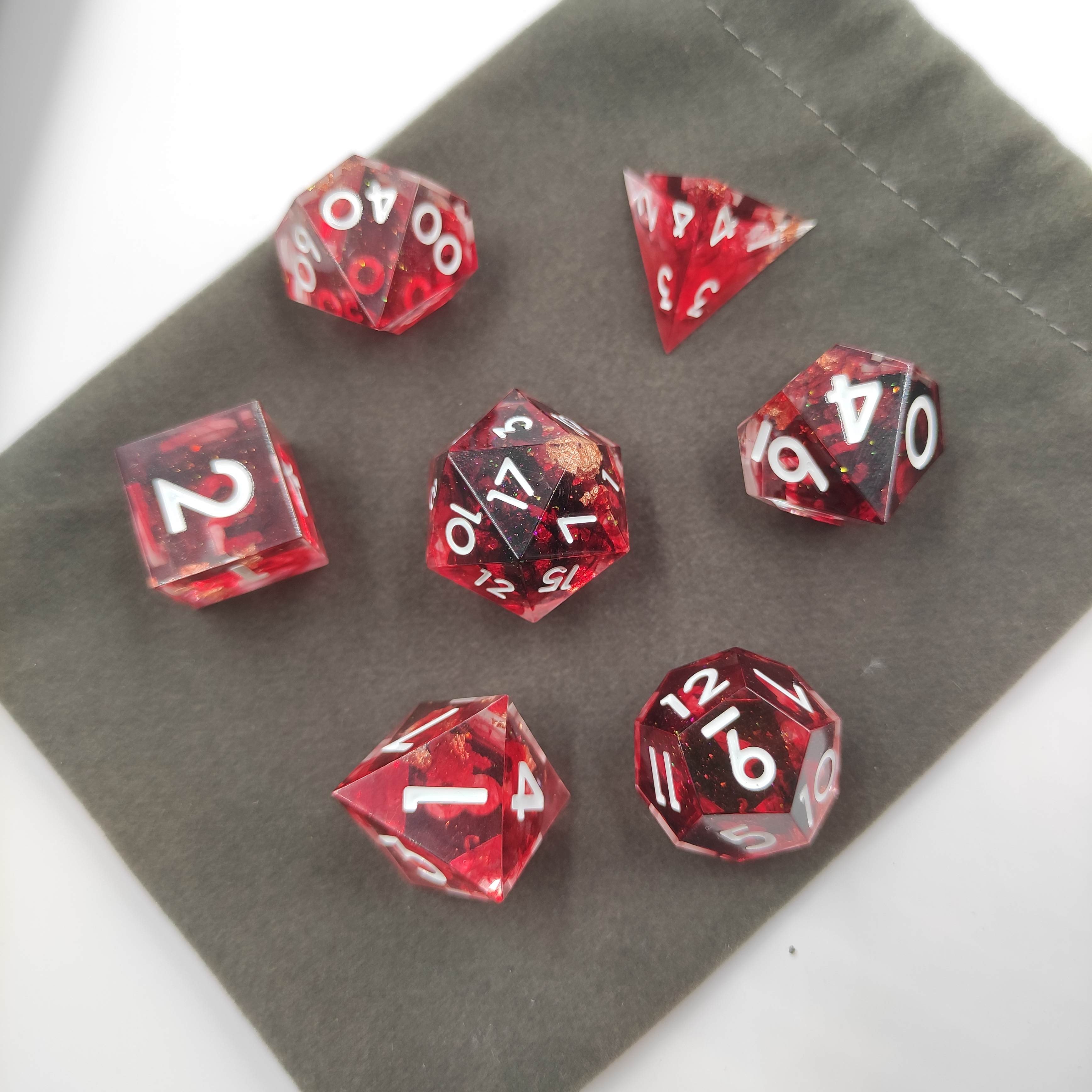 color resin polyhedron sharp edges dice D4 D8 D10 D12 D20 D % DND custom board game resin dice