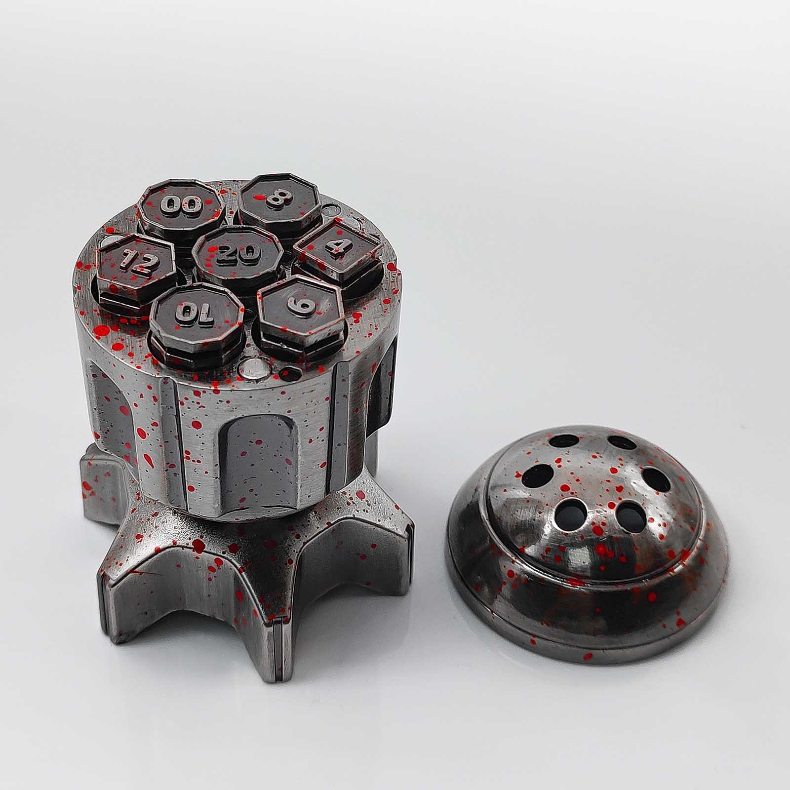 MINI PLANET Metal Rocket Launcher Rotating Bullet Dice Set For RPG Dungeons & Dragons Board Game Bullet Dice Set DND Dice Set