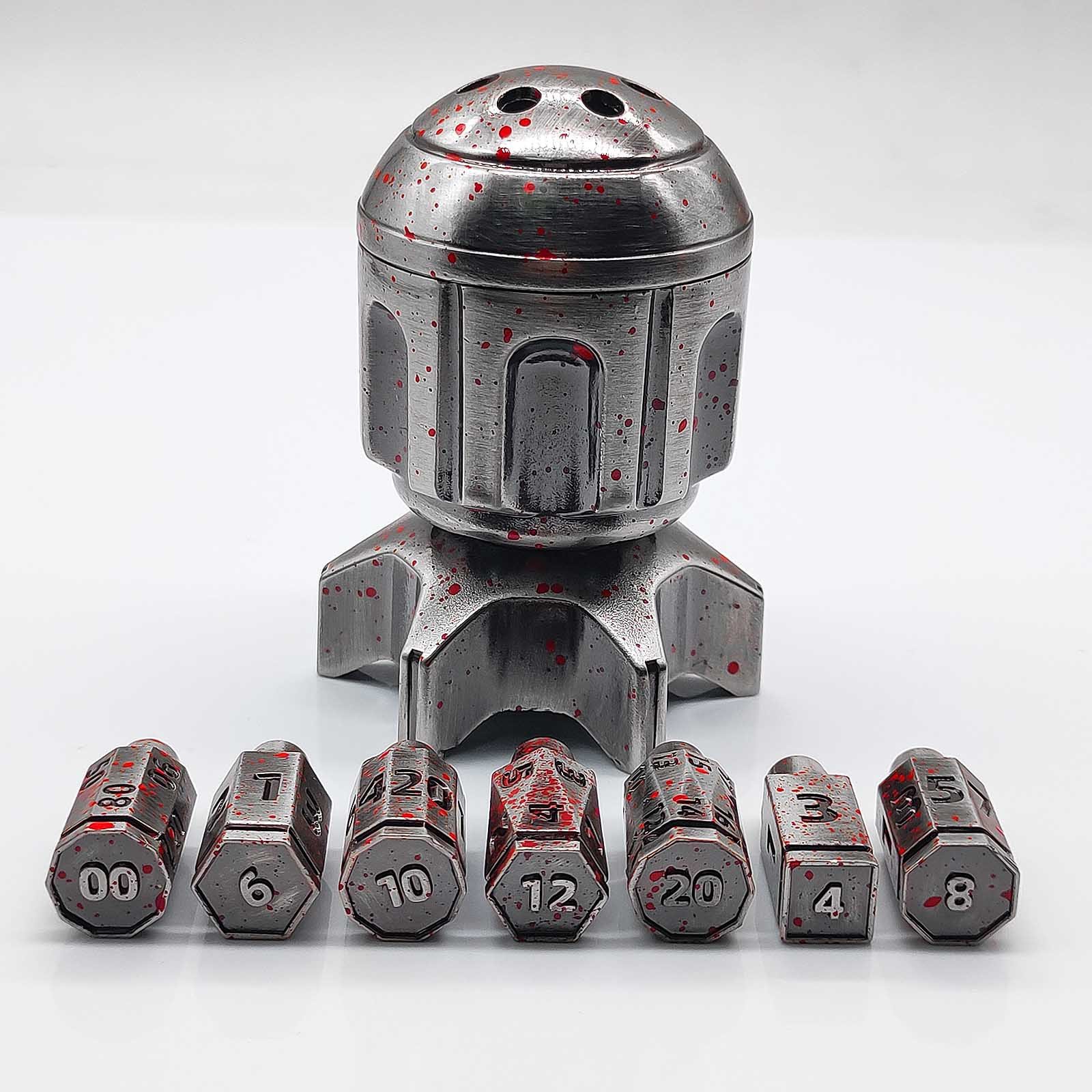 MINI PLANET Metal Rocket Launcher Rotating Bullet Dice Set For RPG Dungeons & Dragons Board Game Bullet Dice Set DND Dice Set