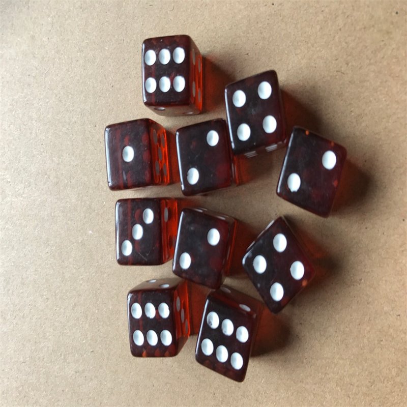 Hot selling 16mm transparent square corner point dice simple design game acrylic dice