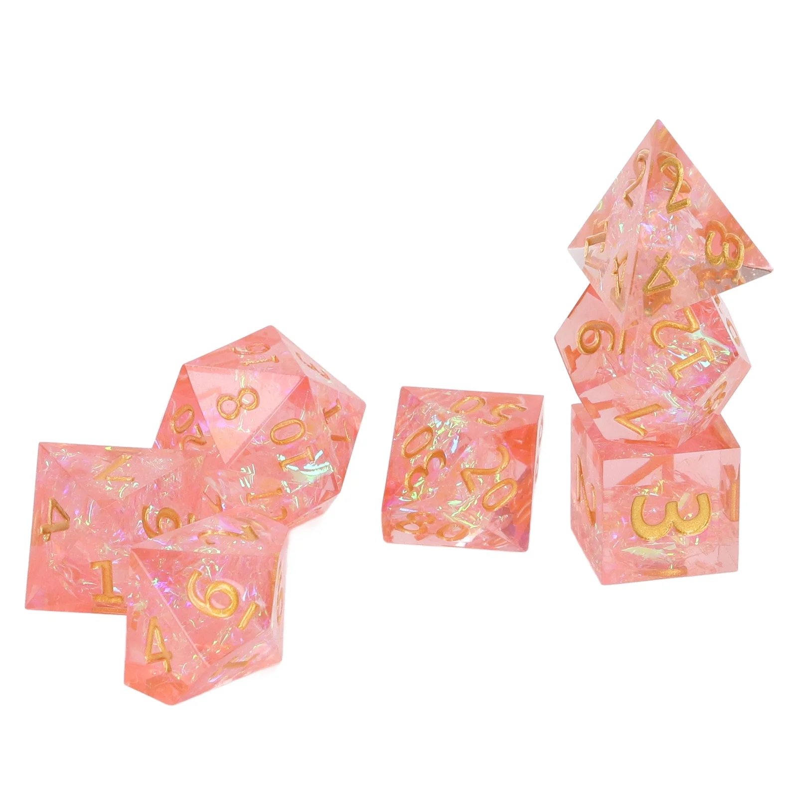7Pcs creative D6 D8 D10 D12 D20 Resin D&d DND Dice Set Dice table game accessories Polyhedral Dungeons & Dragons board game