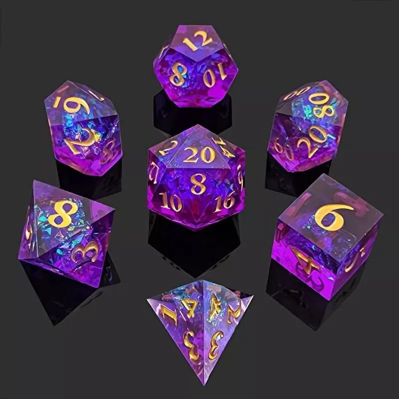 7Pcs creative D6 D8 D10 D12 D20 Resin D&d DND Dice Set Dice table game accessories Polyhedral Dungeons & Dragons board game