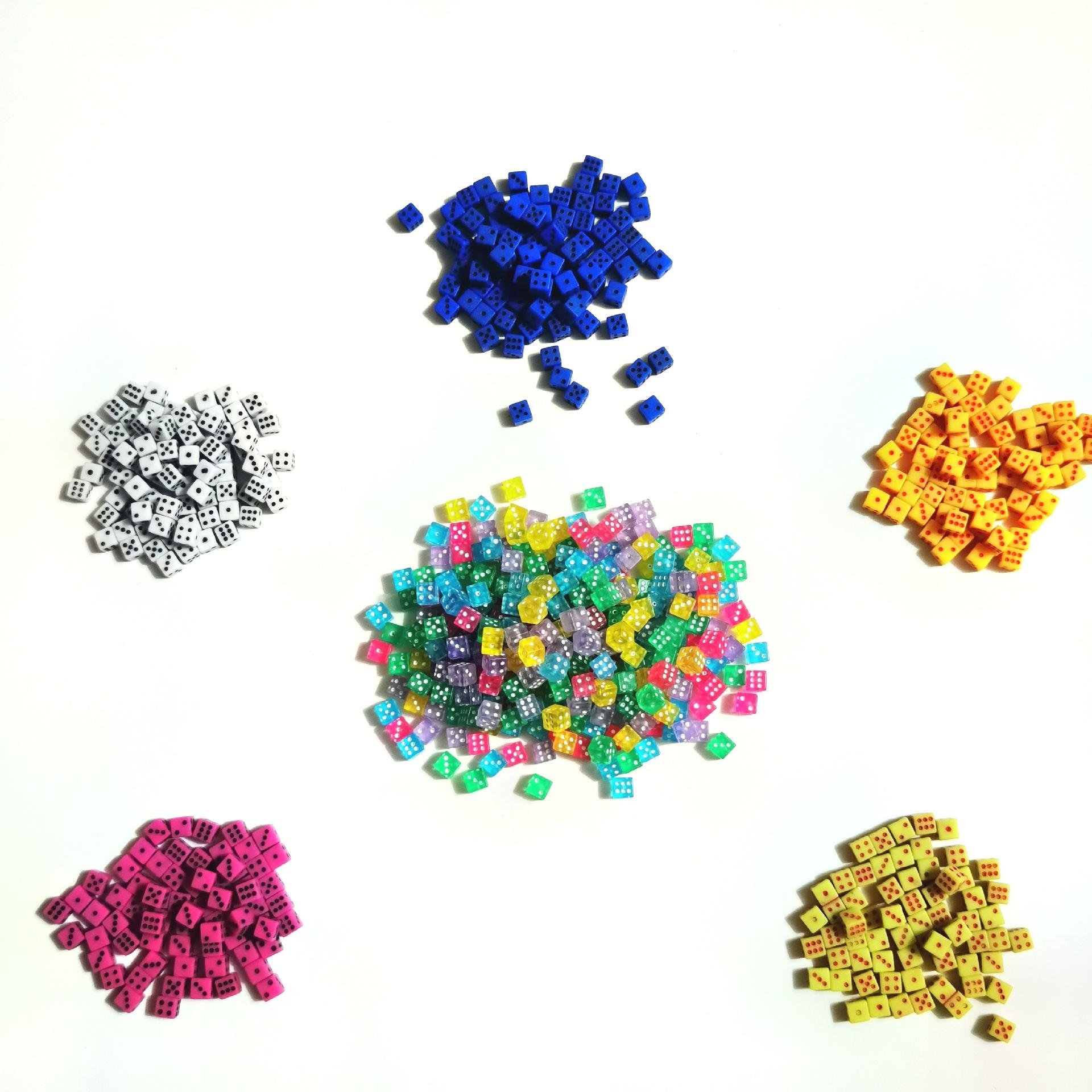 Manufacturer Bulk custom acrylic dice multicolor transparent small tiny gaming 5mm dice