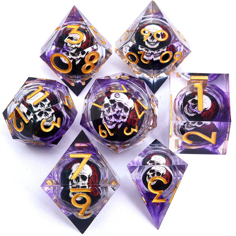 Customized factory wholesale handmade sharp edge Dnd game dice set liquid core Rpg game dice