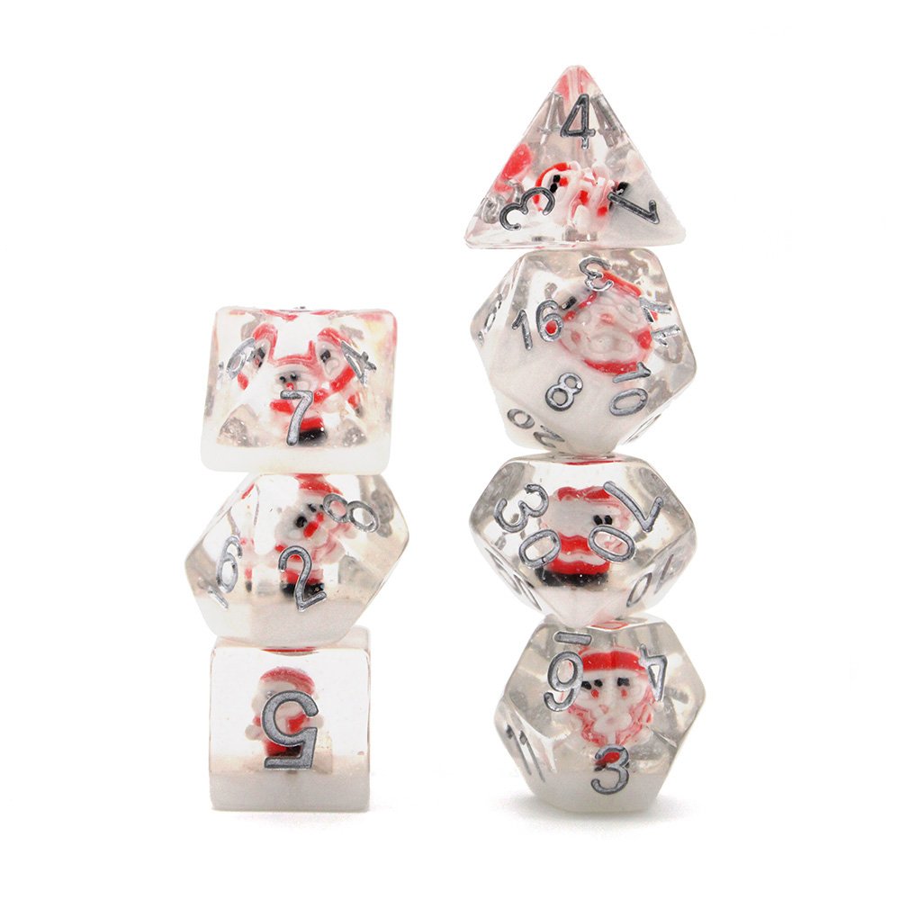 Custom Santa Claus Dice Board Game Christmas Merry Snow Gift Rpg Transparent D12 Polyhedral Resin Epoxy Dice