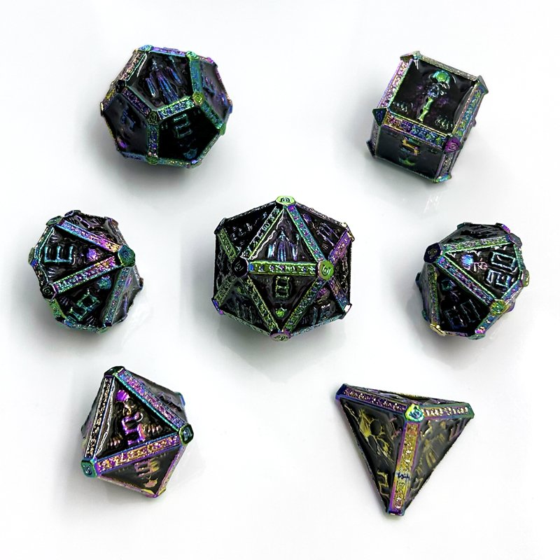 Witcher Metal Polyhedron Dice Do Not Disturb Dungeons & Dragons Casino Dice RPG Metal dice