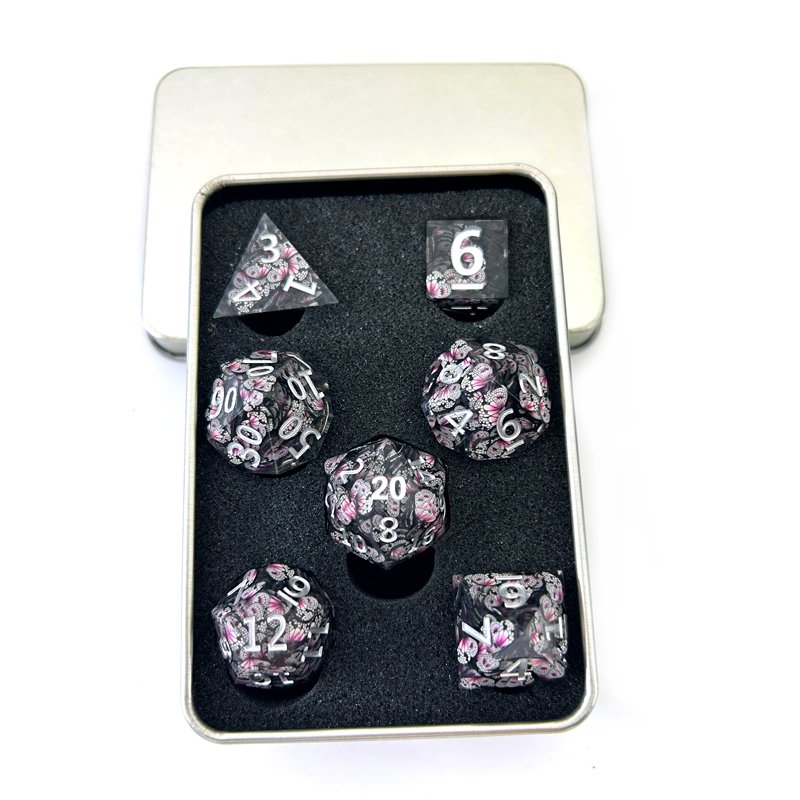 Customizable Transparent Resin RPG Polyhedral Dice Set for Dungeons & Dragons & Board Games Featuring Unique Pointy Design
