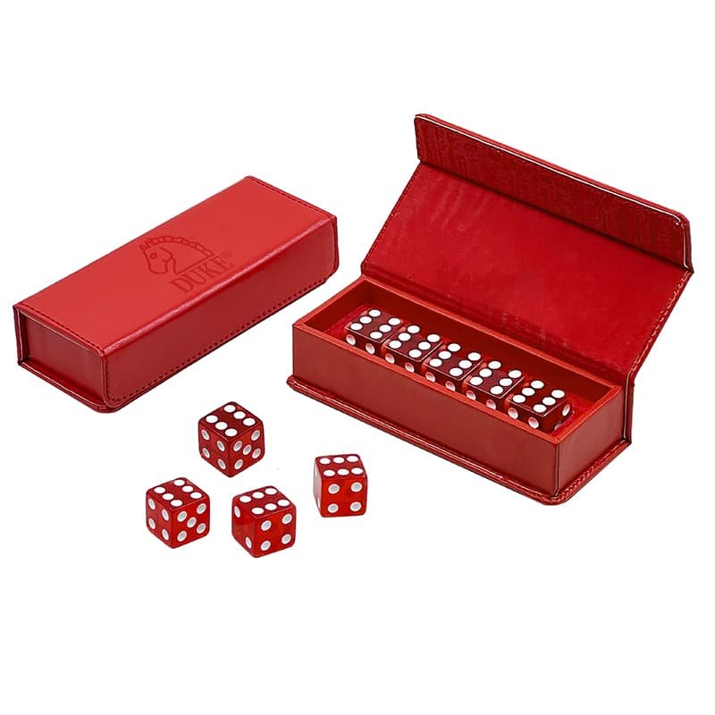 Custom Designed Dice Present in Premium Leather Box Packaging