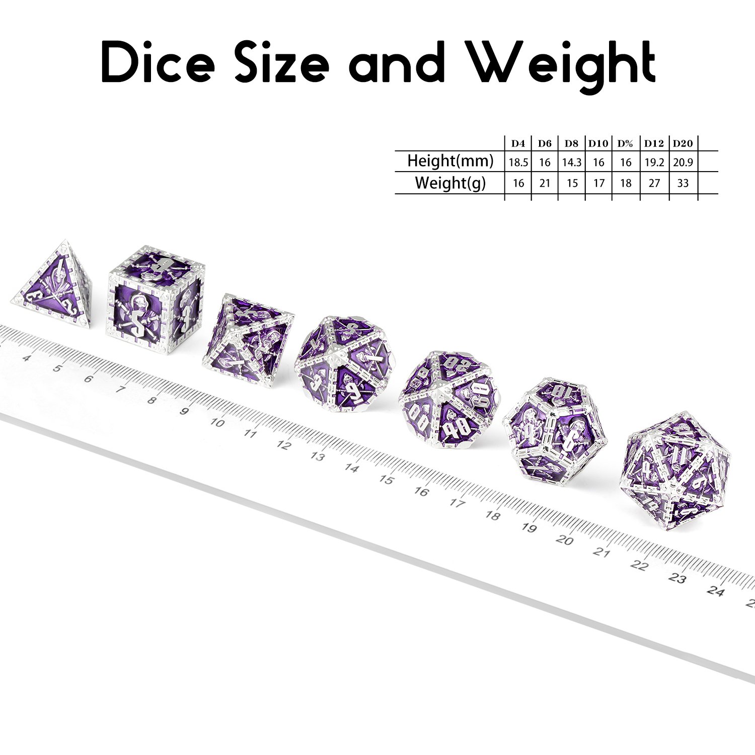 Free sample DND Metal Dice set, Custom The Reaper Metal D&D Dice Set D4 D6 D8 D10 D12 D20 for Dungeons and Dragons Game