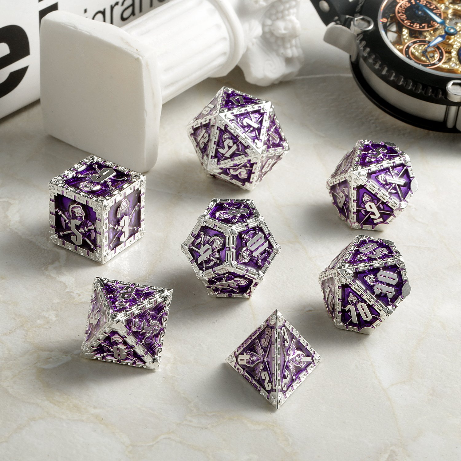 Free sample DND Metal Dice set, Custom The Reaper Metal D&D Dice Set D4 D6 D8 D10 D12 D20 for Dungeons and Dragons Game