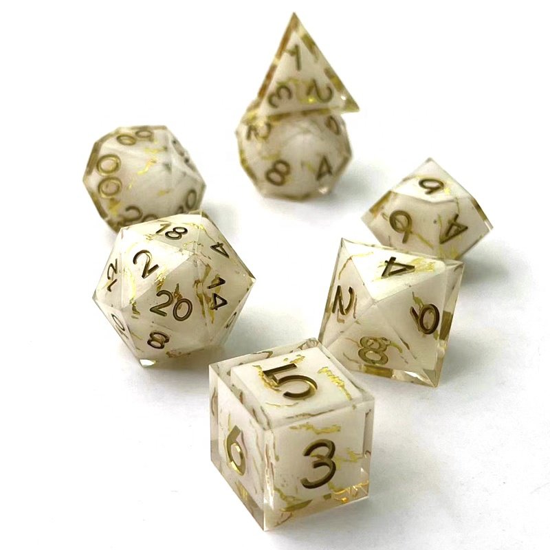Custom Polyhedron Set, Dice Sharp Edges, Resin Dice, DND Dragons & Dungeon Board Game Cosplay Dice
