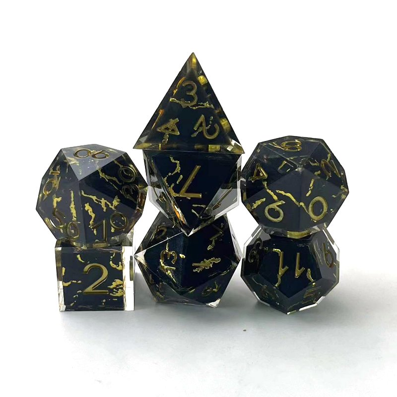 Custom Polyhedron Set, Dice Sharp Edges, Resin Dice, DND Dragons & Dungeon Board Game Cosplay Dice