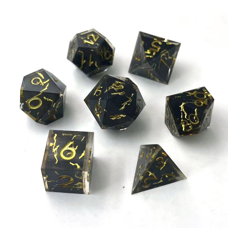 Custom Polyhedron Set, Dice Sharp Edges, Resin Dice, DND Dragons & Dungeon Board Game Cosplay Dice