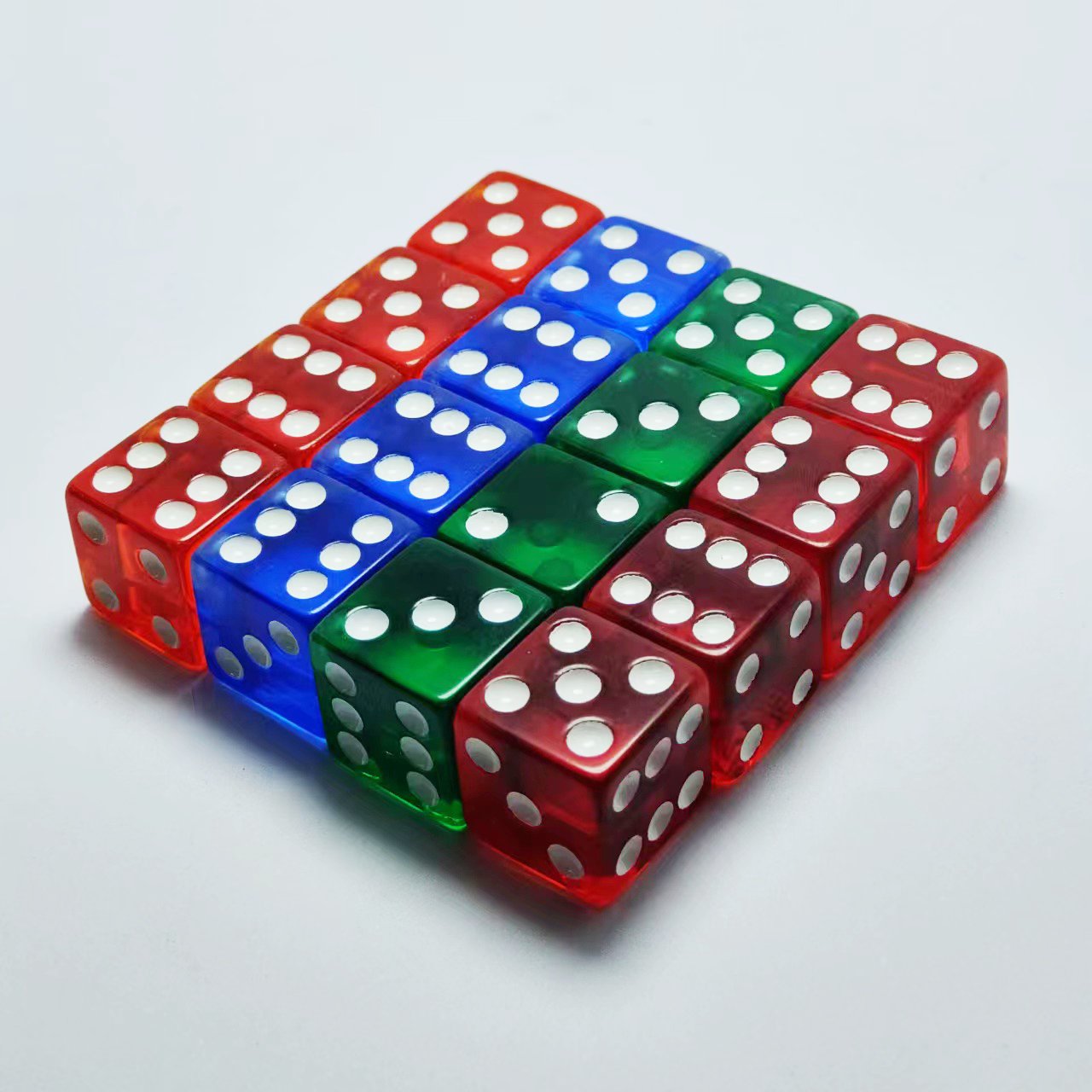 Custom Manufacturers Wholesale Colorful Standard Acrylic Transparent Dice D6 16-24mm Point Casino Board Game Dice
