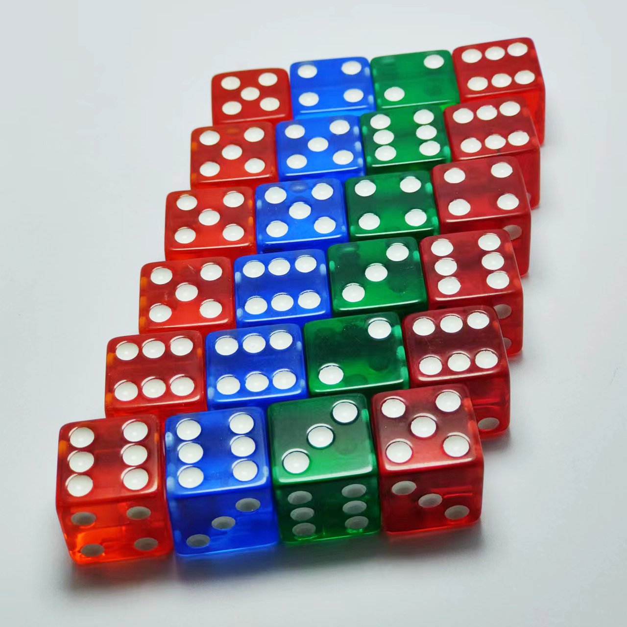 Custom Manufacturers Wholesale Colorful Standard Acrylic Transparent Dice D6 16-24mm Point Casino Board Game Dice