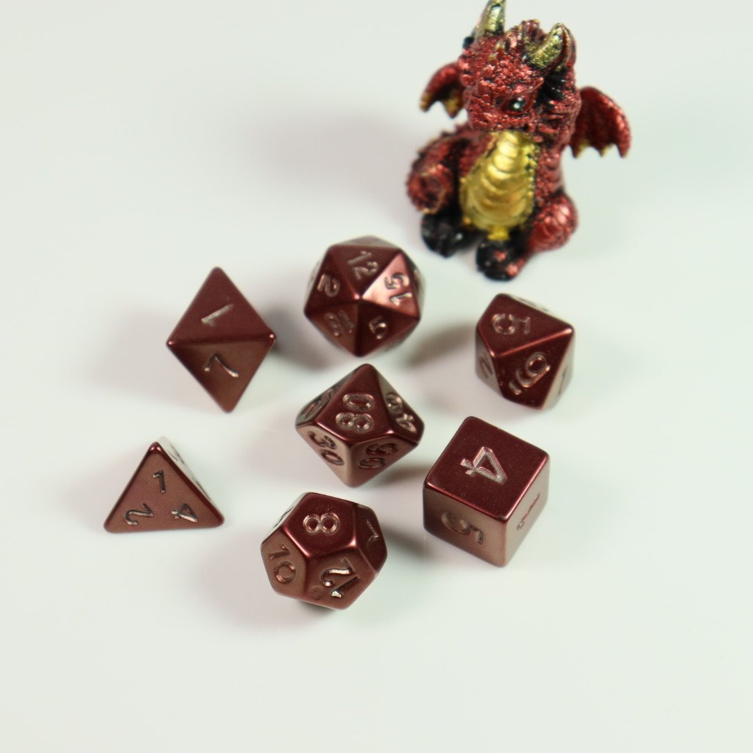 Hot selling custom high quality Red Electroplating plastic dice polyhedral golden paint dice
