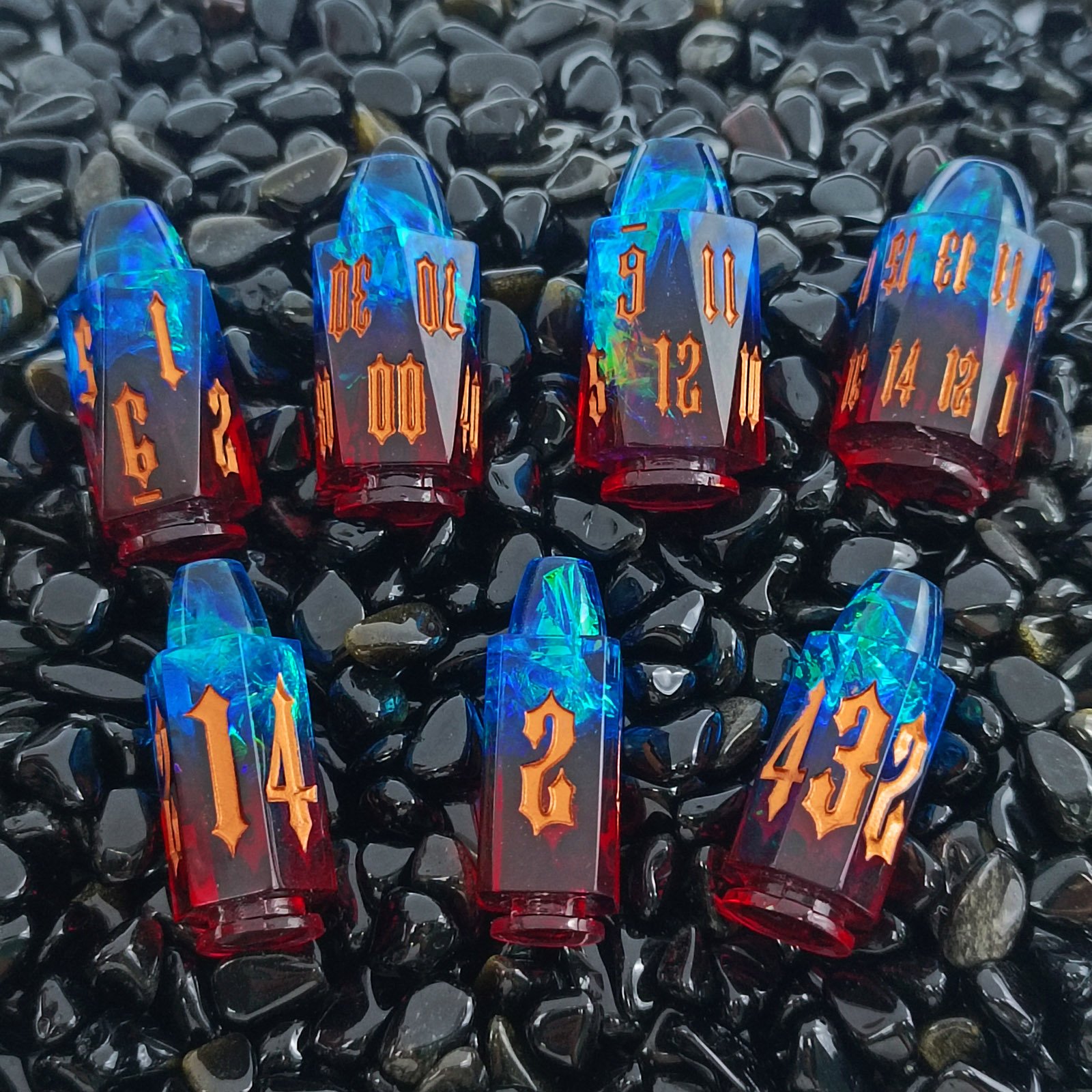 Custom Logo 6 Sided Roleplaying Game Dice Epoxy Custom Bullet Dice Maker Polyhedral Tabletop RPG Dice Set