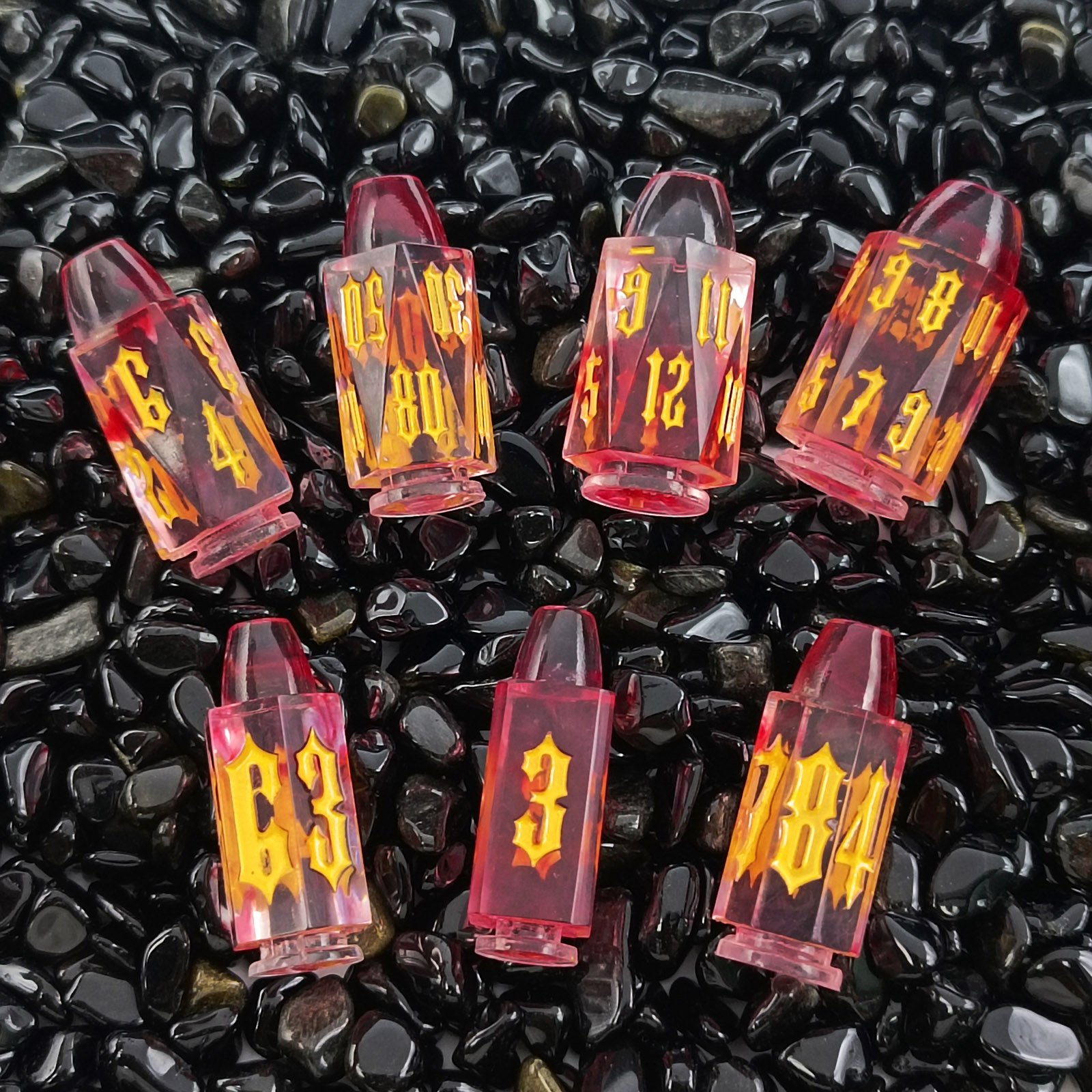 Custom Logo 6 Sided Roleplaying Game Dice Epoxy Custom Bullet Dice Maker Polyhedral Tabletop RPG Dice Set