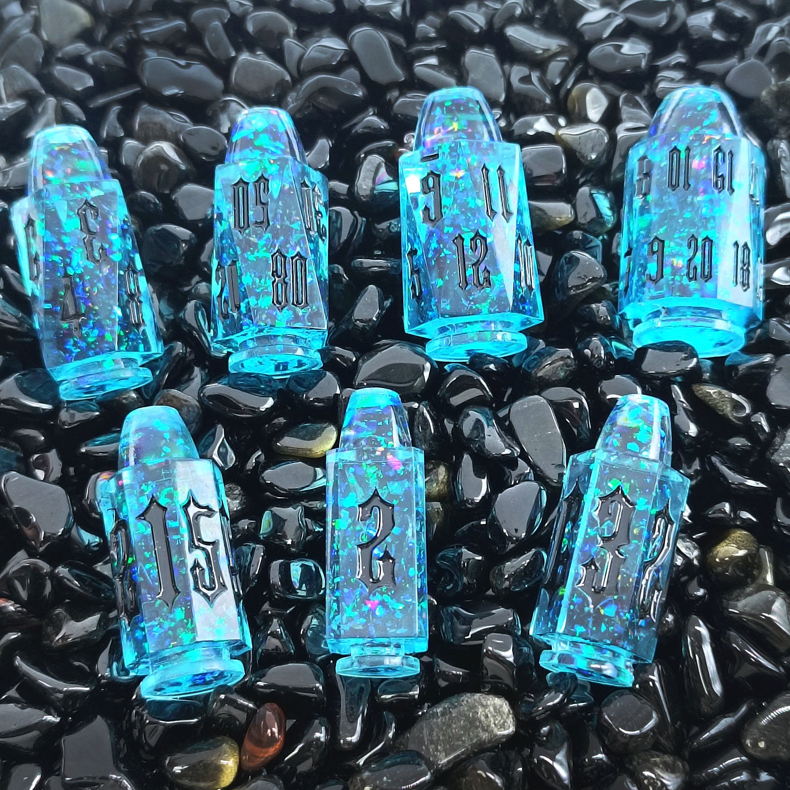 Custom Logo 6 Sided Roleplaying Game Dice Epoxy Custom Bullet Dice Maker Polyhedral Tabletop RPG Dice Set
