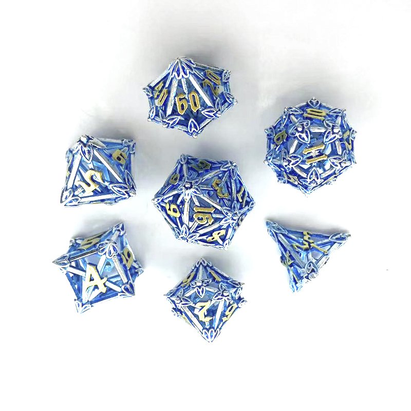 Newly Designed Metal Hollow Arrow Dice Set for DND Dungeons & Dragons Run Group COC Board Game