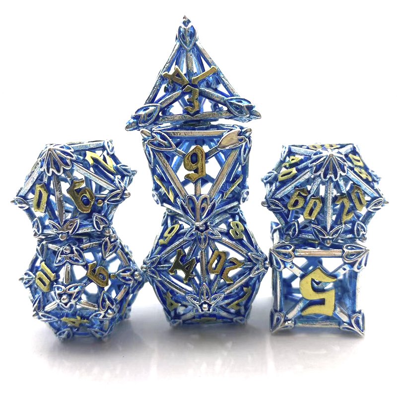 Newly Designed Metal Hollow Arrow Dice Set for DND Dungeons & Dragons Run Group COC Board Game
