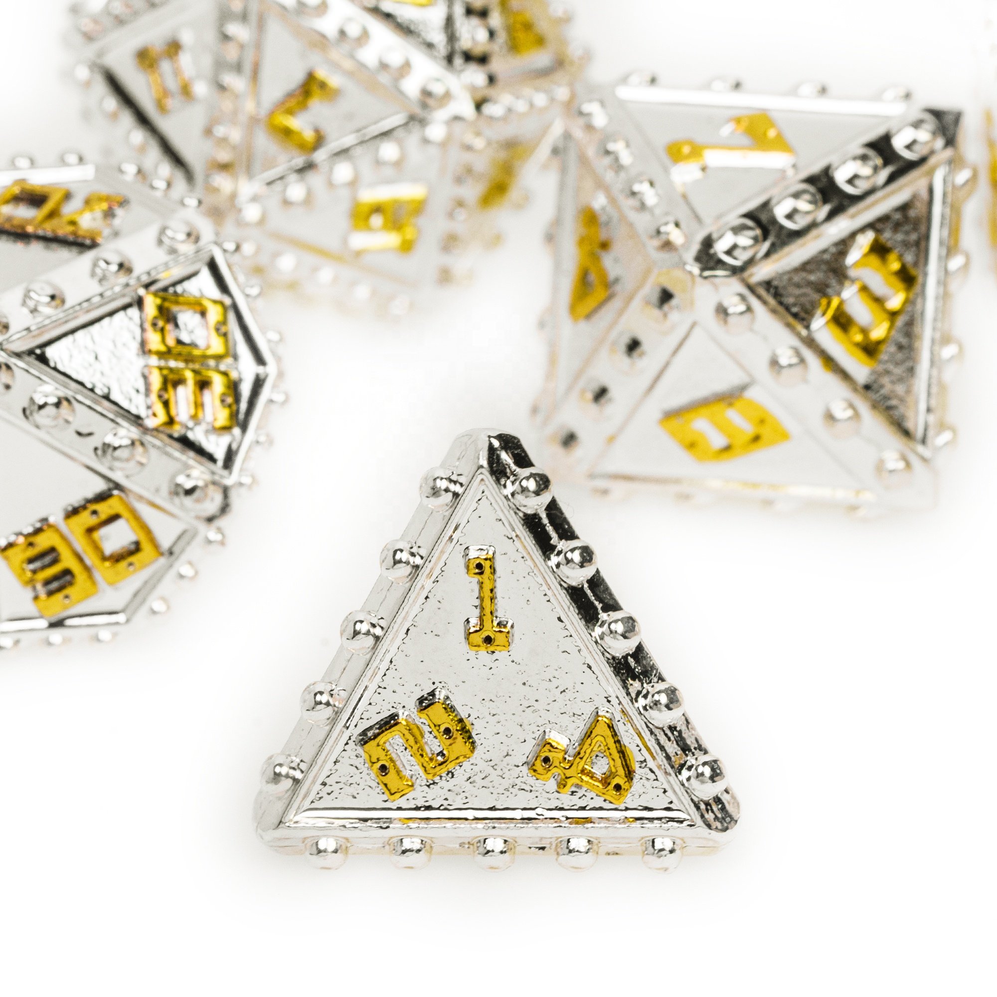 Udixi Polyhedral metal custom logo rpg dungeons and dragons dice game set Rivet Series
