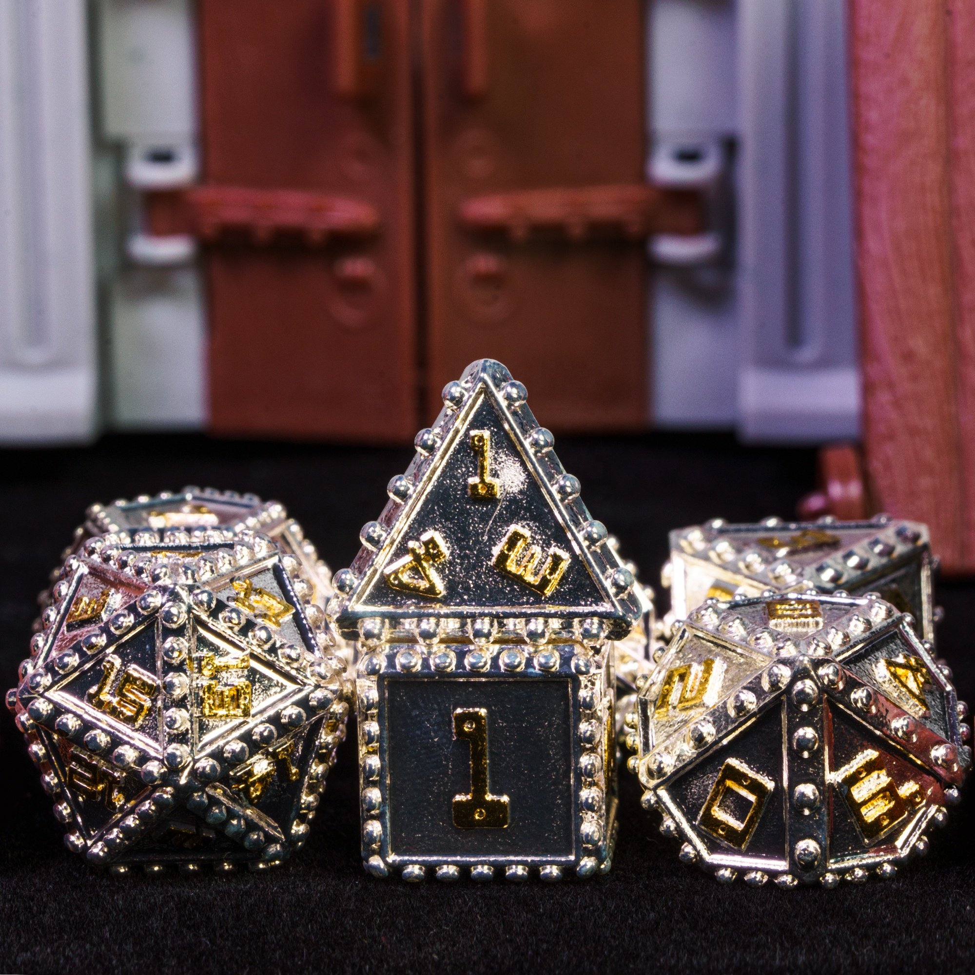 Udixi Polyhedral metal custom logo rpg dungeons and dragons dice game set Rivet Series