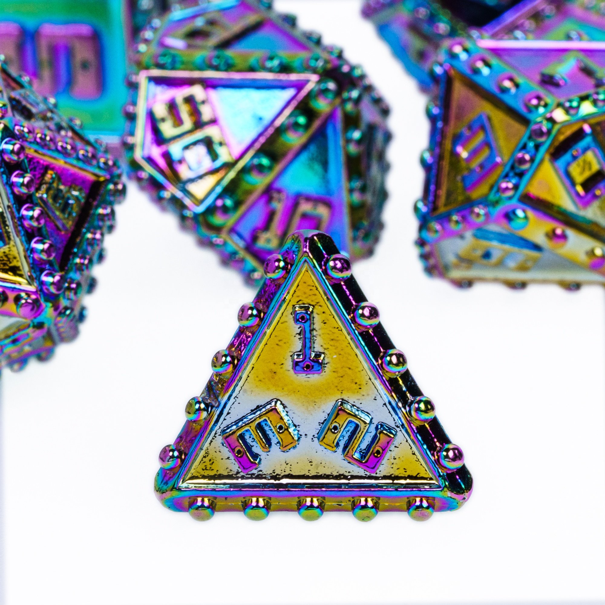 Udixi Polyhedral metal custom logo rpg dungeons and dragons dice game set Rivet Series