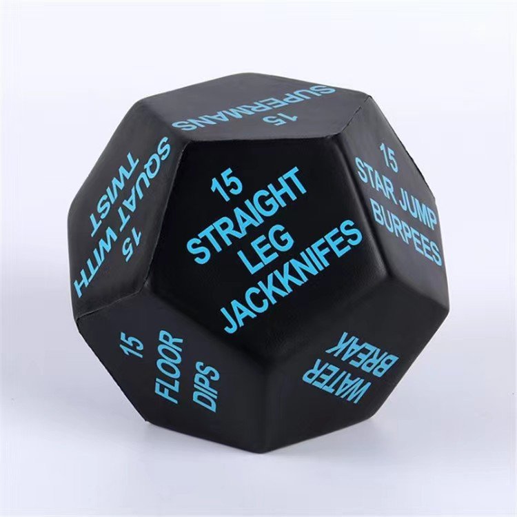 Customized logo pu dice anti stress ball pu foam dice custom pu foam 12-Sided Fitness Exercise Dice Anti stress Ball