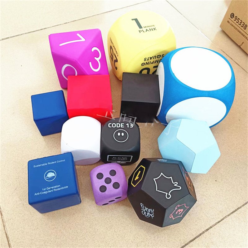 Customized logo pu dice anti stress ball pu foam dice custom pu foam 12-Sided Fitness Exercise Dice Anti stress Ball