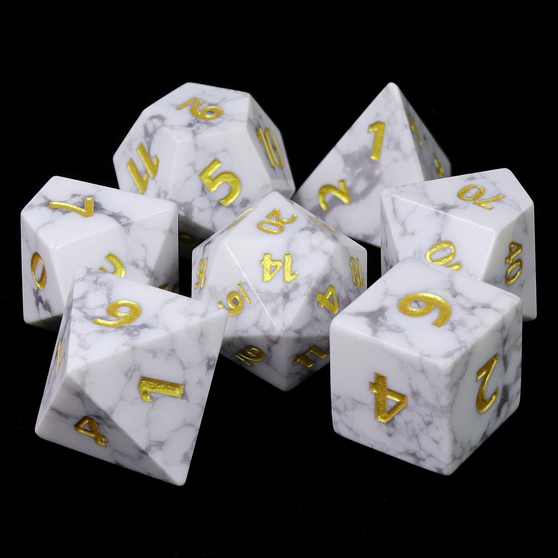 HD Stone polyhedral dice set engraving handmade dice for dungeons and dragons