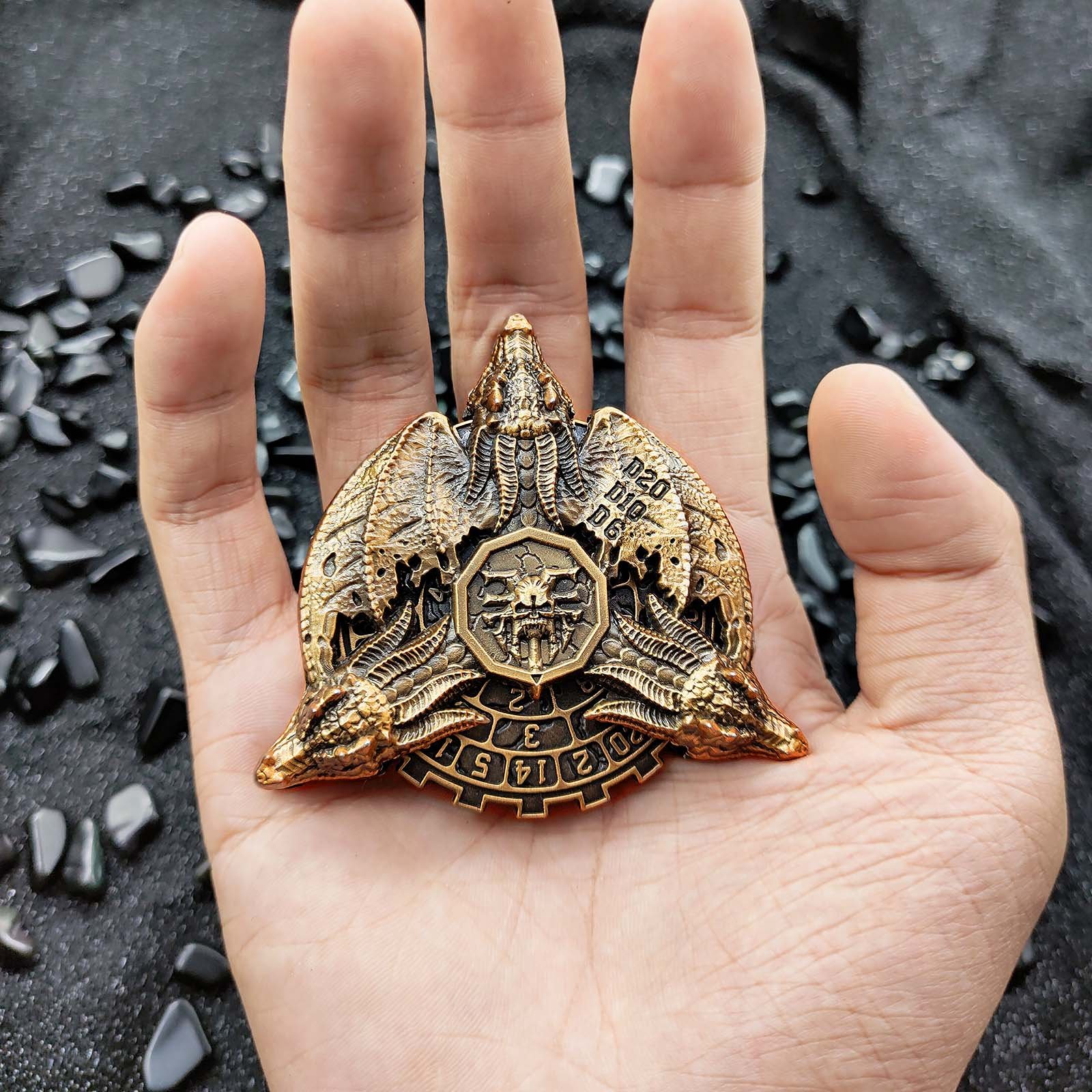 MINI PLANET DND Metal Rotating Dice For RPG Dungeons & Dragons Metal Dragon Rotating Dice D20 Wholesale Custom Metal DND Dice