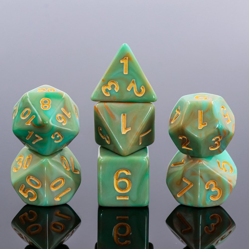 7-Piece RPG Dungeons Dragons Board Games Set Polyhedral D20 3-Color Blue Pind White Dice Blend Metal DnD Mixed Color Dice